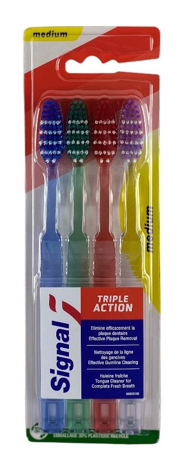 signal tandenborstel 4st triple action medium